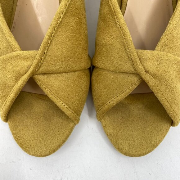 CAbi Green Suede Peep Toe Block Heels | Women’s Size 9 - Picture 9 of 9